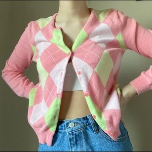 Vintage Argyle Cardigan